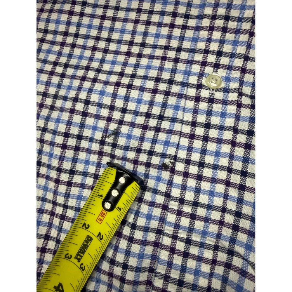 Polo Ralph Lauren Button Down Shirt Mens 2XL Blue Purple Plaid Long Sleeve Pony